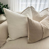 May White Heavy Linen Cushion - Bulimba Home