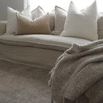 Issy Velvet Linen Rectangle Cushion - Sand - Bulimba Home