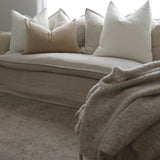 Issy Velvet Linen Rectangle Cushion - Sand - Bulimba Home
