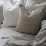 May White Heavy Linen Cushion - Bulimba Home
