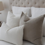 Issy Velvet Linen Cushion - Dove Grey - Bulimba Home