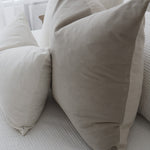 Issy Velvet Linen Cushion - Dove Grey - Bulimba Home