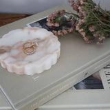 Scalloped Edged Dish Calacatta Brown