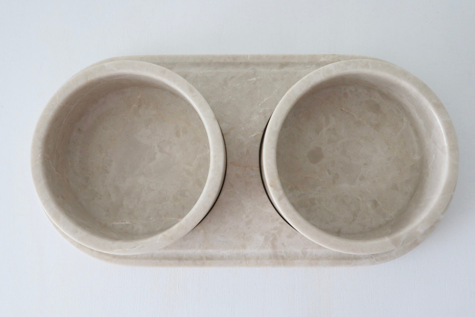 bulimba home marble beige food pet bowl and tray set