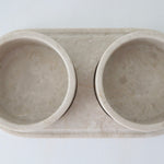 bulimba home marble beige food pet bowl and tray set