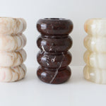 Bulimba home white onyx, rosso levanto and calacatta brown marble bubble vase