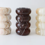 Bulimba home white onyx, rosso levanto and calacatta brown marble bubble vase