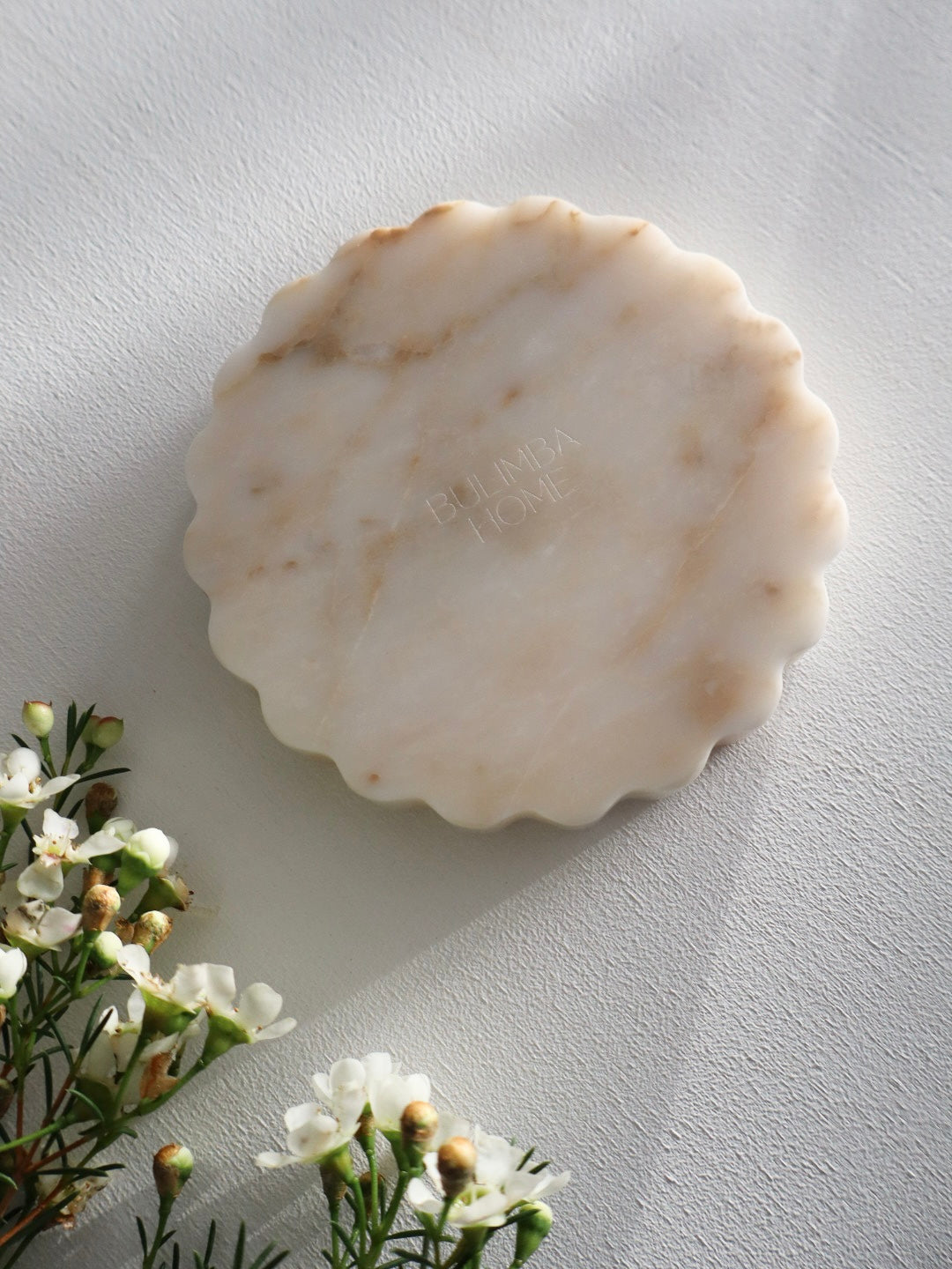 Bulimba home marble scallop jewellery dish