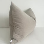 bulimba home elke velvet rectangle cushion in dove grey with duck feather pillow insert