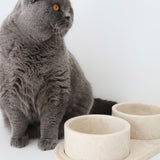 bulimba home marble beige food pet bowl and tray