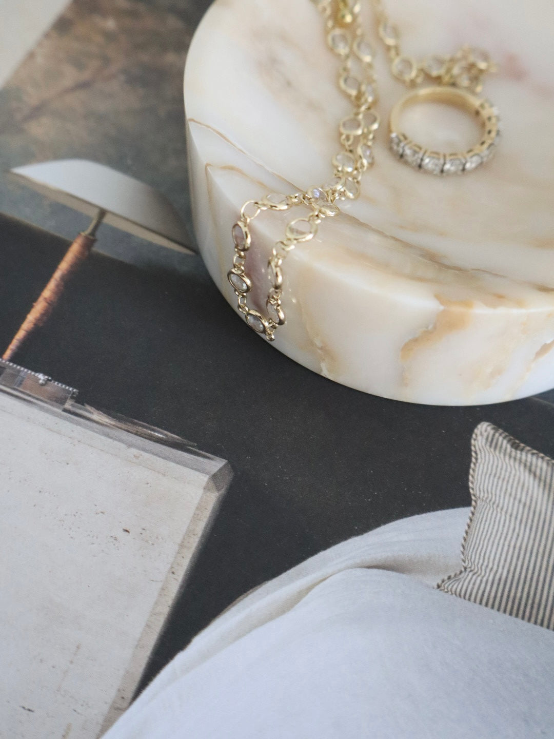 Bulimba home calacatta brown marble jewellery dish