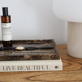 Bulimba home decorative marble tray for jewellery, tv remotes or perfumes.
