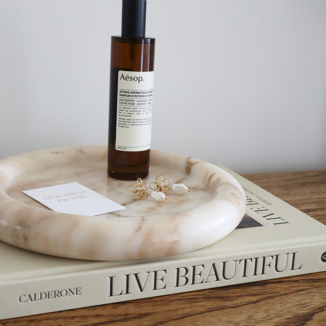 bulimba home calacatta brown marble decorative tray