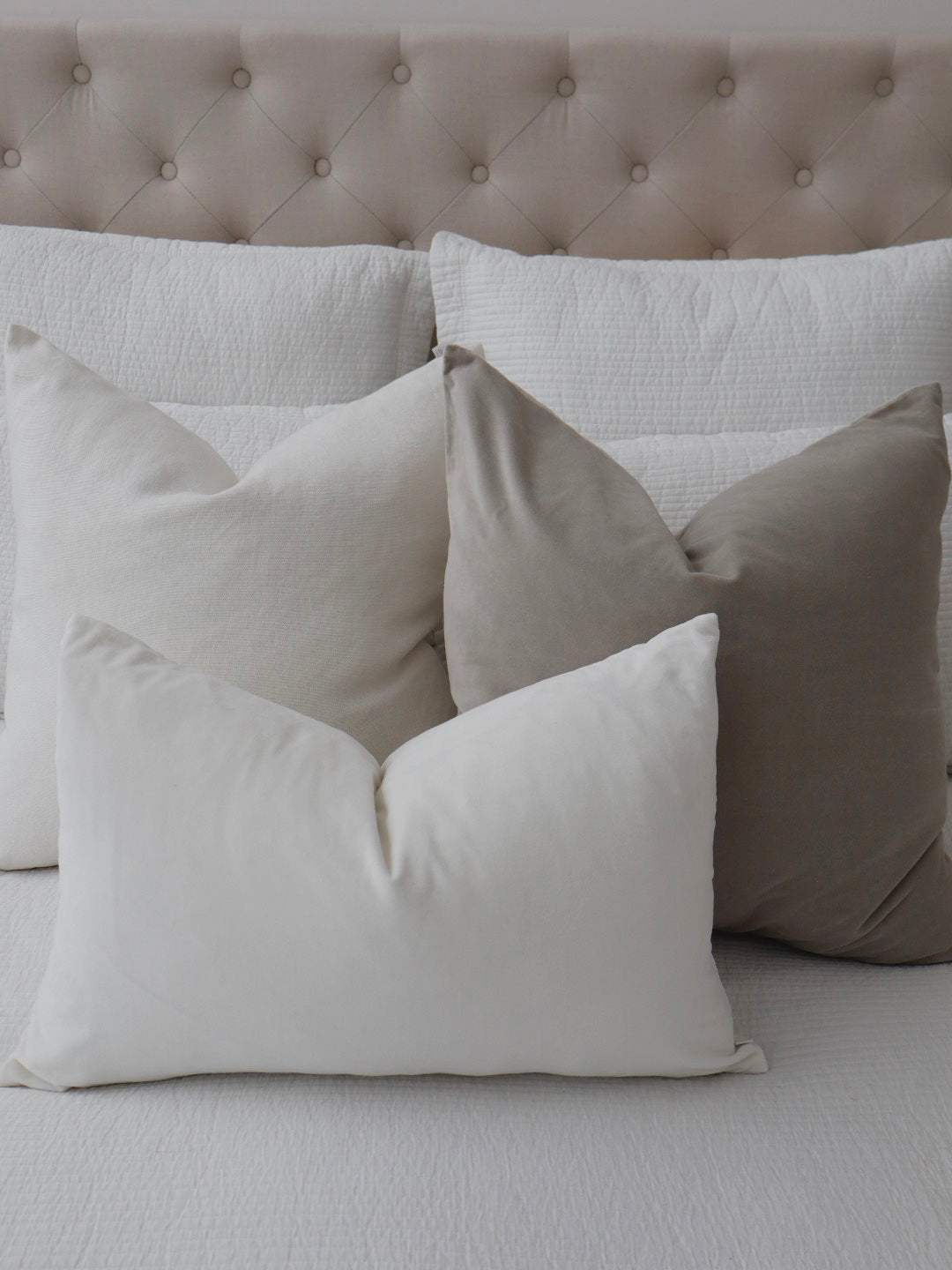 Bulimba home linen and velvet cushions with duck feather inserts