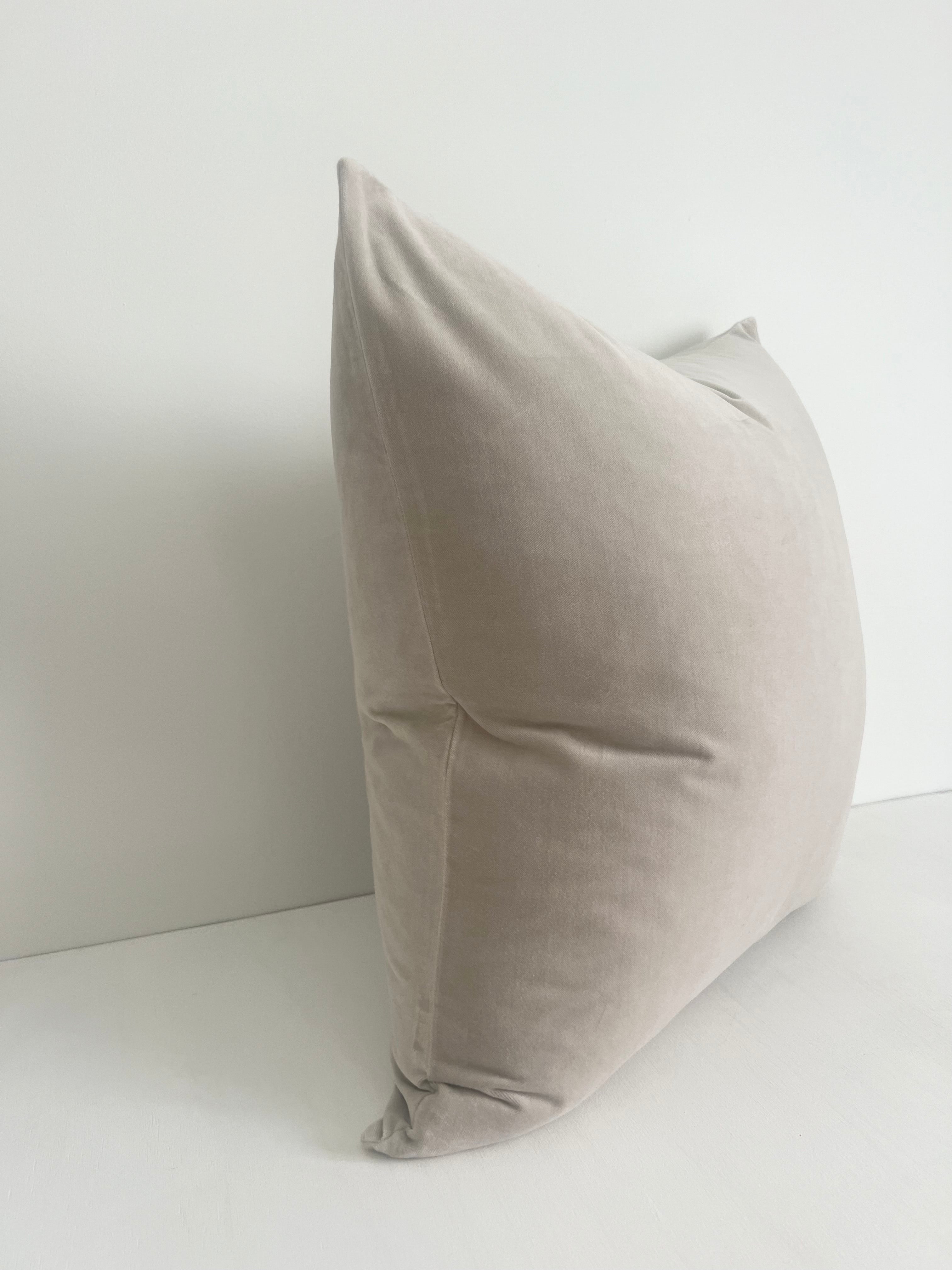 bulimba home elke velvet dove grey cushions with duck feather insert