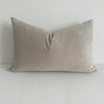 elke velvet rectangle cushion in dove grey
