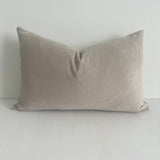 elke velvet rectangle cushion in dove grey