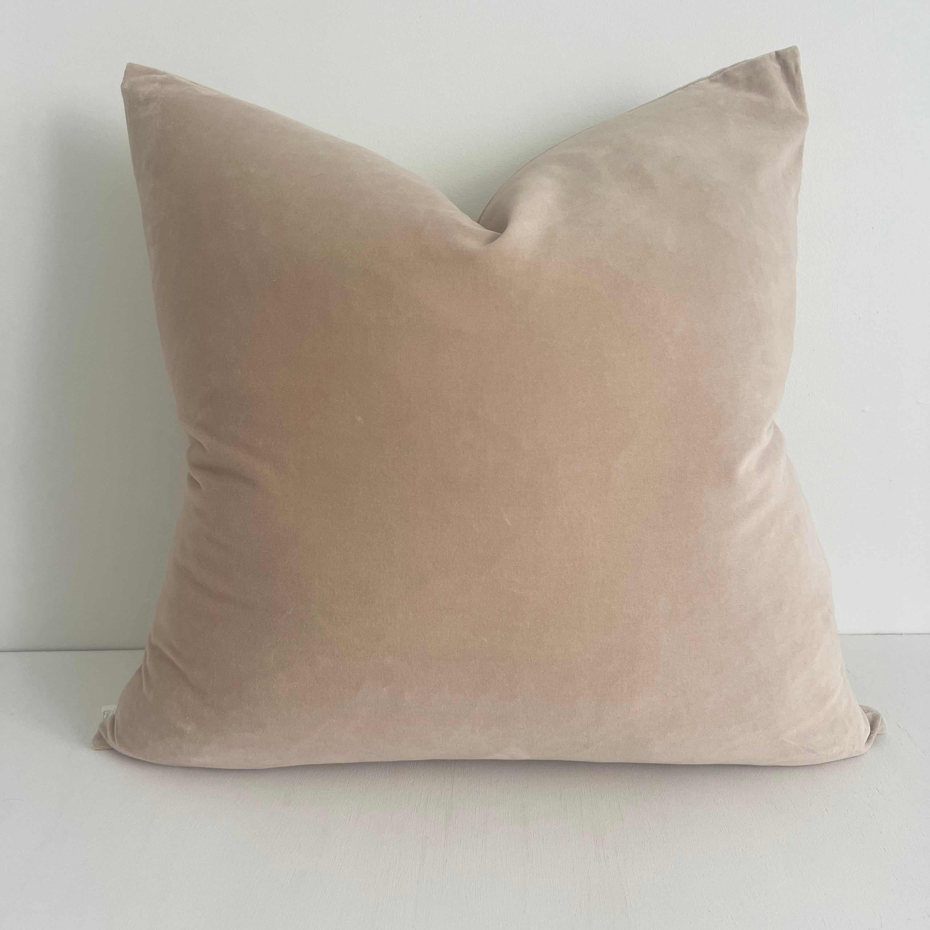 Bulimba home elke velvet sand cushion/ pillow with duck feather cushion insert