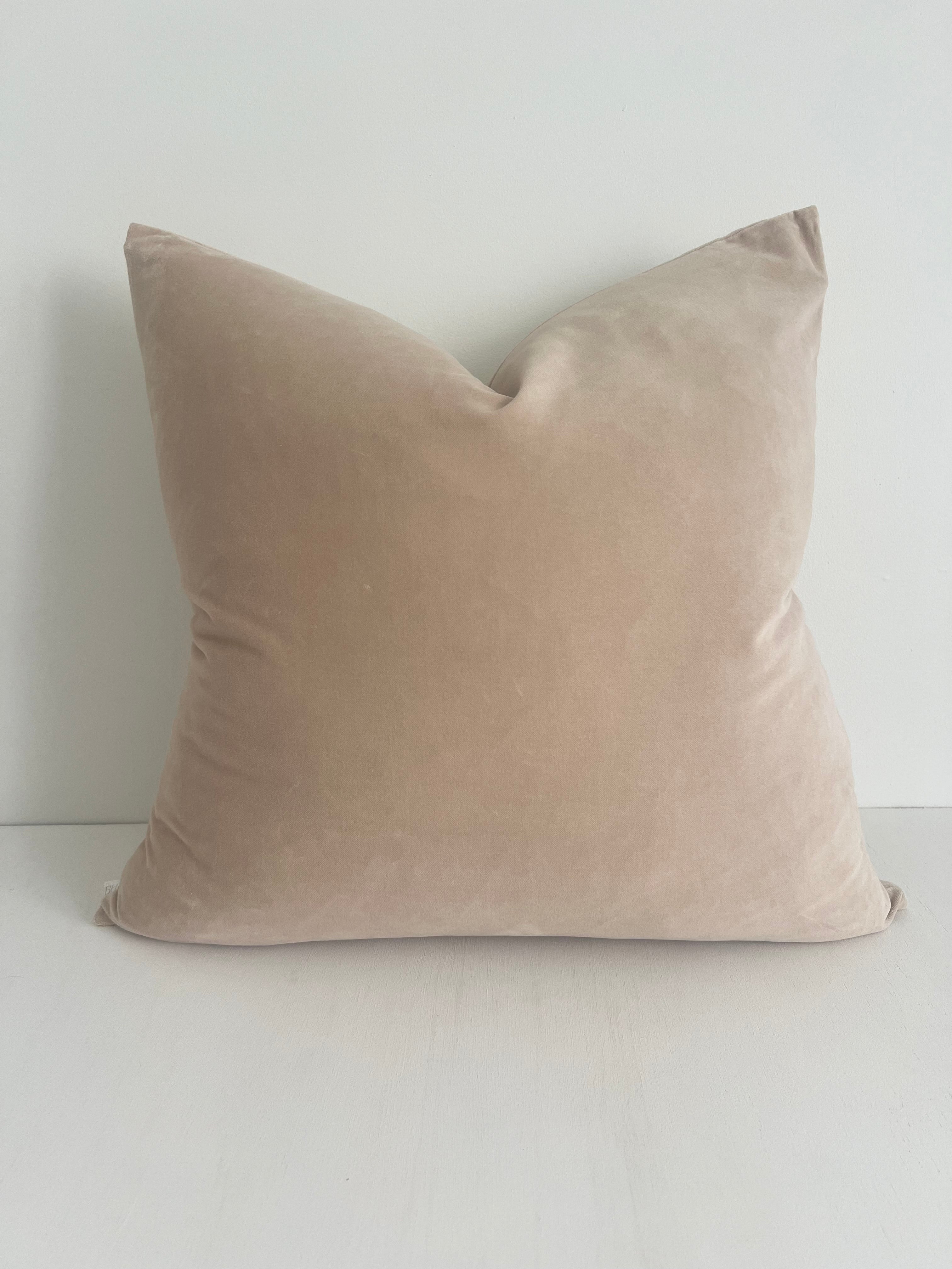 Bulimba home elke velvet sand cushion/ pillow with duck feather cushion insert