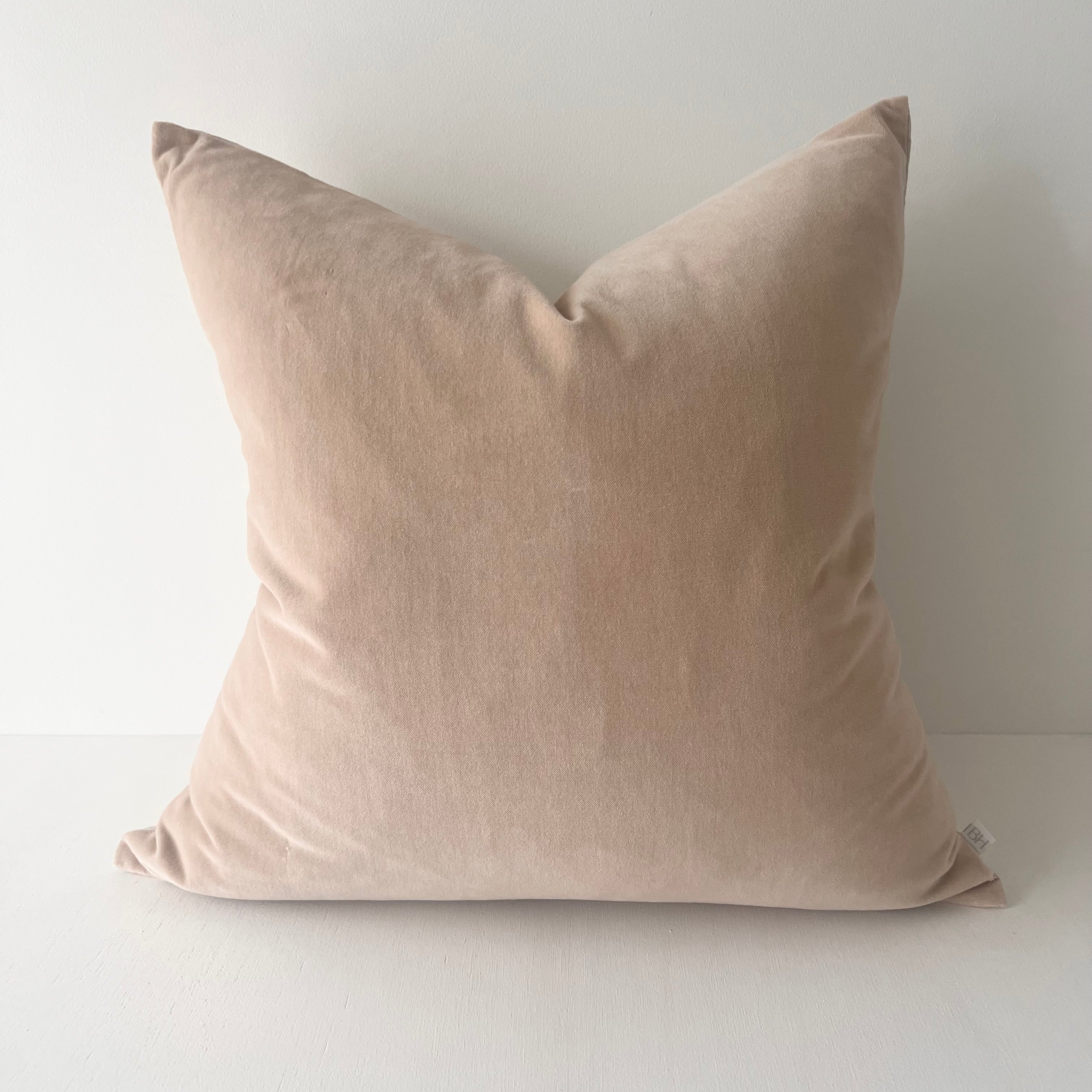 Bulimba home elke velvet sand cushion/ pillow with duck feather cushion insert