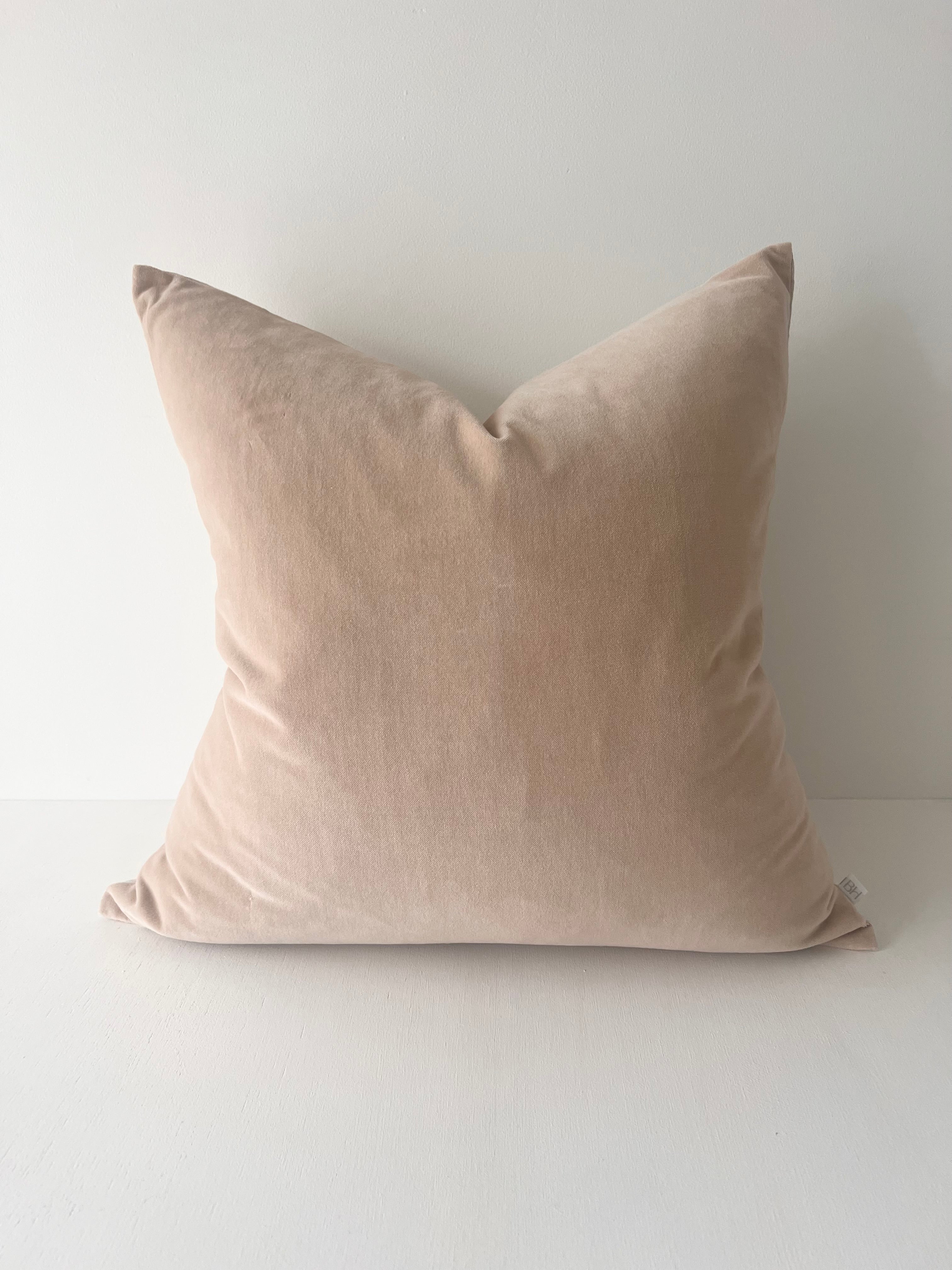 Bulimba home elke velvet sand cushion/ pillow with duck feather cushion insert