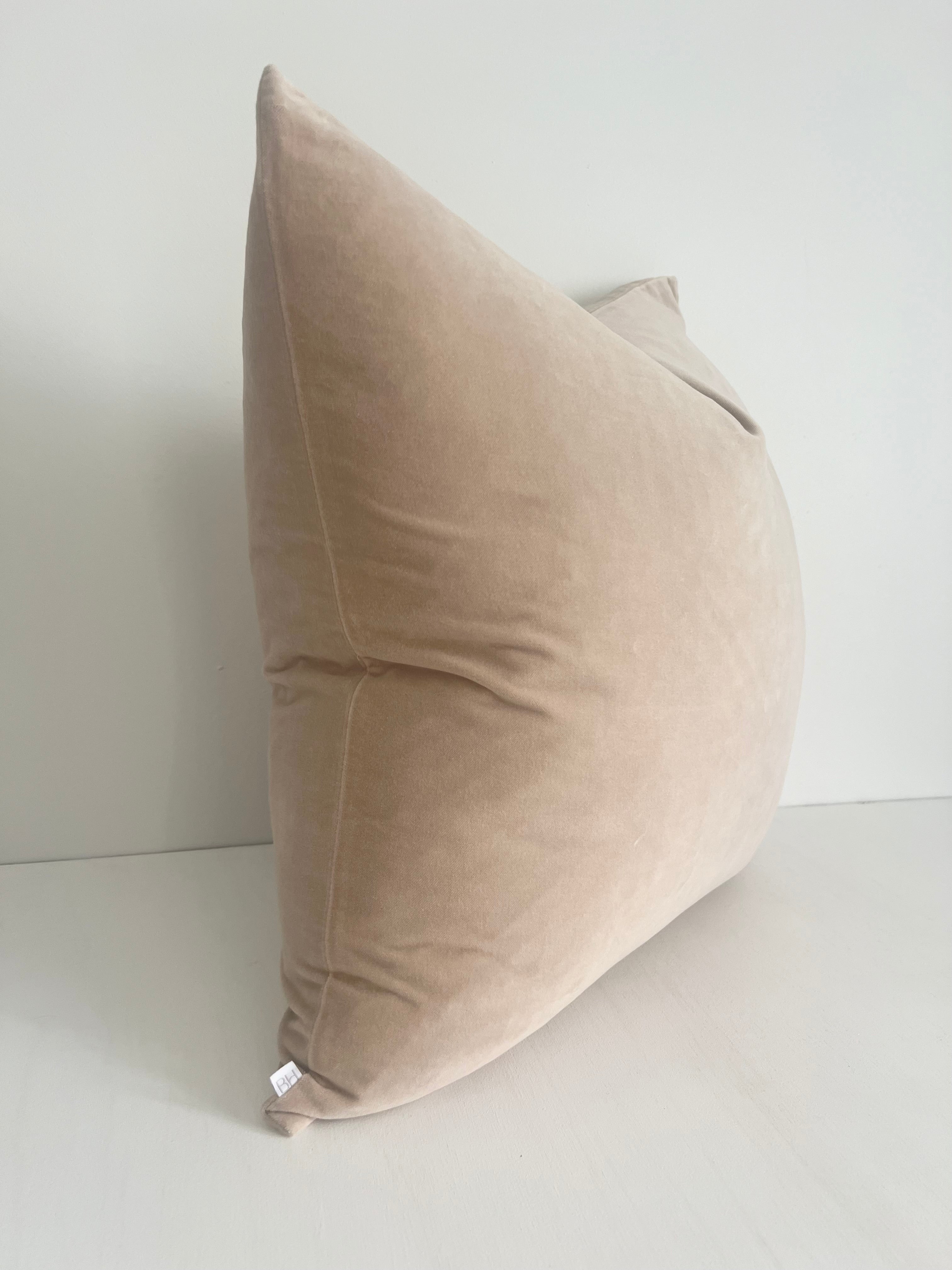 Bulimba home elke velvet sand cushion/ pillow with duck feather cushion insert