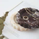 Bulimba home marble scallop jewellery dish in calacatta brown and rossolevanto
