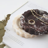 Bulimba home marble scallop jewellery dish in calacatta brown and rossolevanto