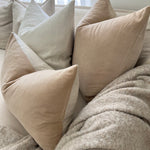 Bulimba home elke velvet sand cushion/ pillow with duck feather cushion insert