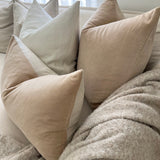 Bulimba home elke velvet sand cushion/ pillow with duck feather cushion insert