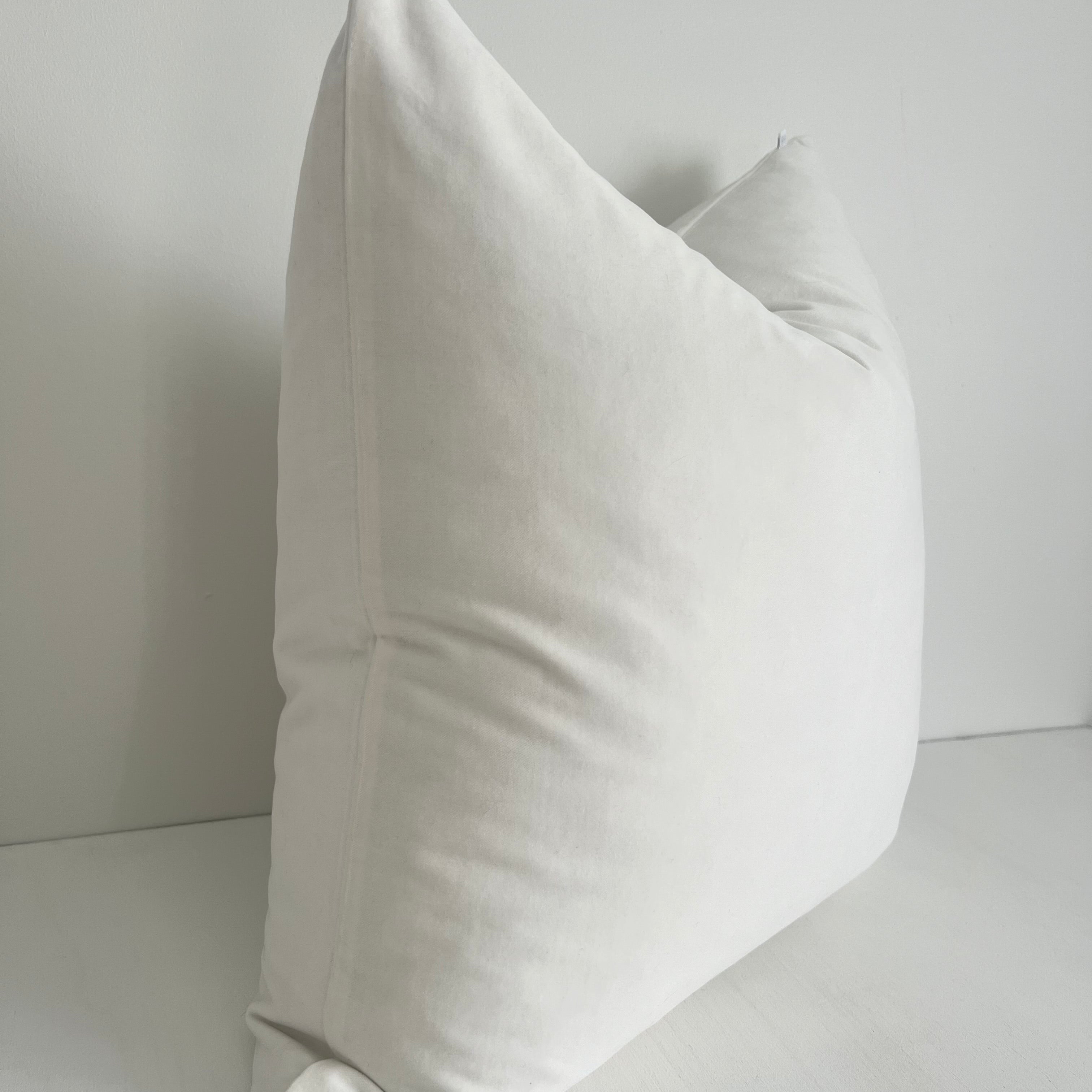 bulimba home elke white velvet cushion and duck feather insert