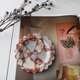 Scalloped Edge Dish Bulgari Red