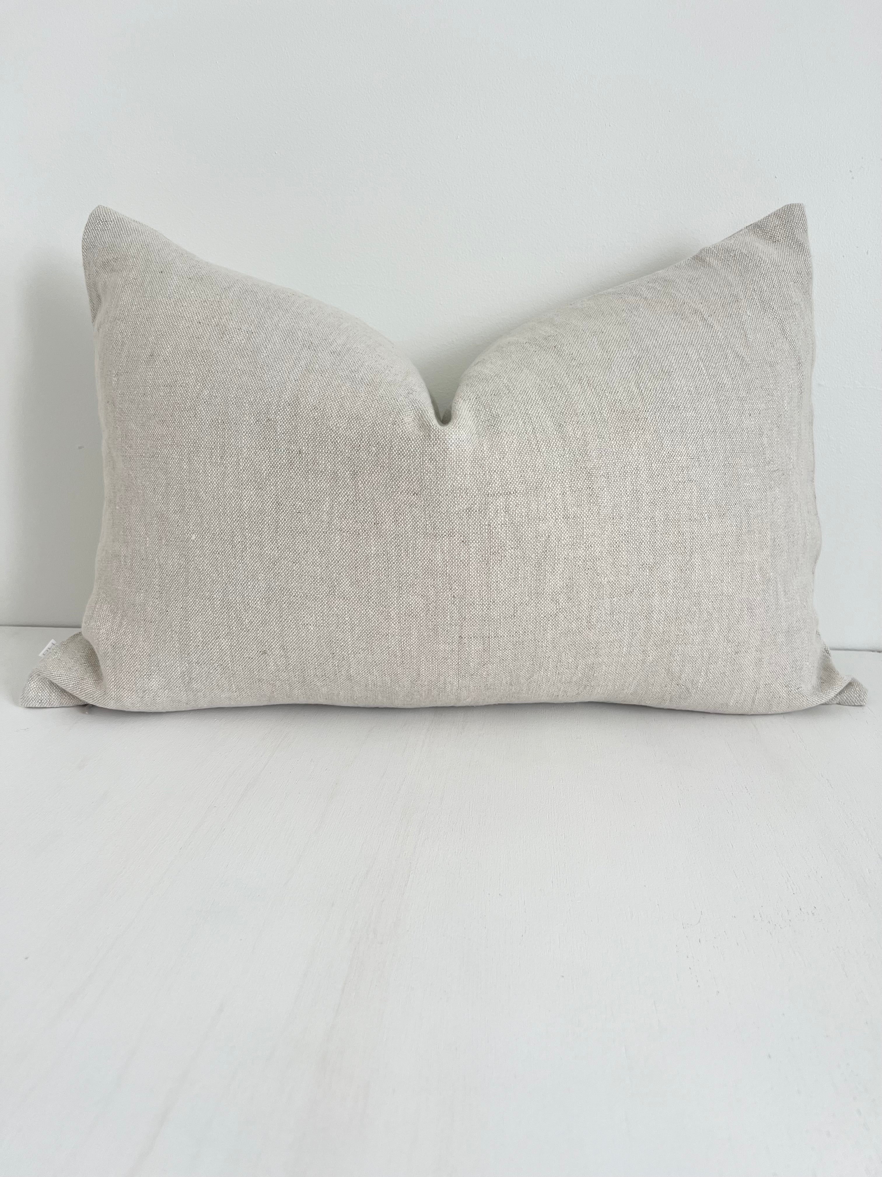 May Natural Heavy Linen Rectangle Cushion - Bulimba Home