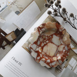 Scalloped Edge Dish Bulgari Red