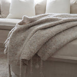 Bulimba home Beige Tassel throw rug 