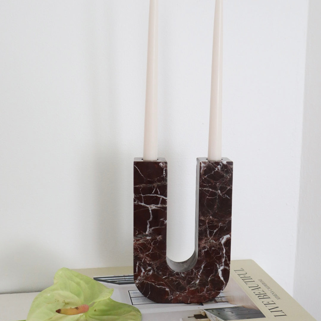 bulimba home candelabra rosso levanto marble 