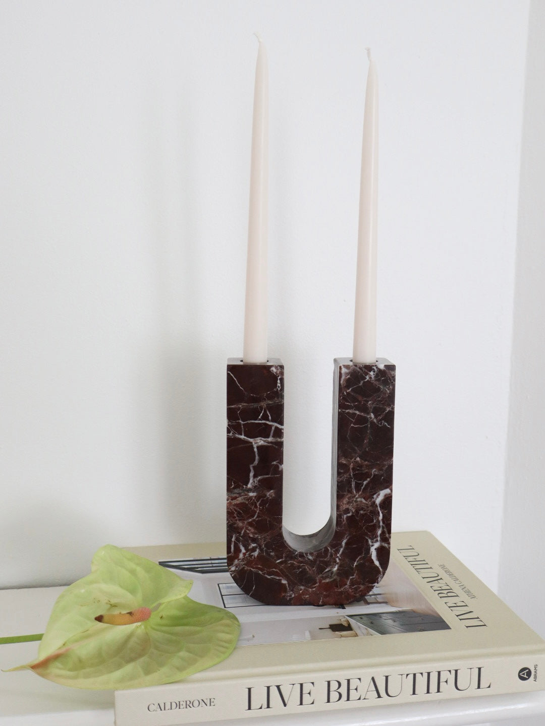 bulimba home candelabra rosso levanto marble 